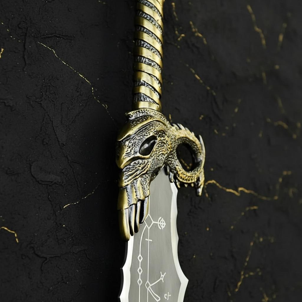 Full Size Kratos Blades of Chaos Metal Replica God of War Weapon with Display Stand - 4