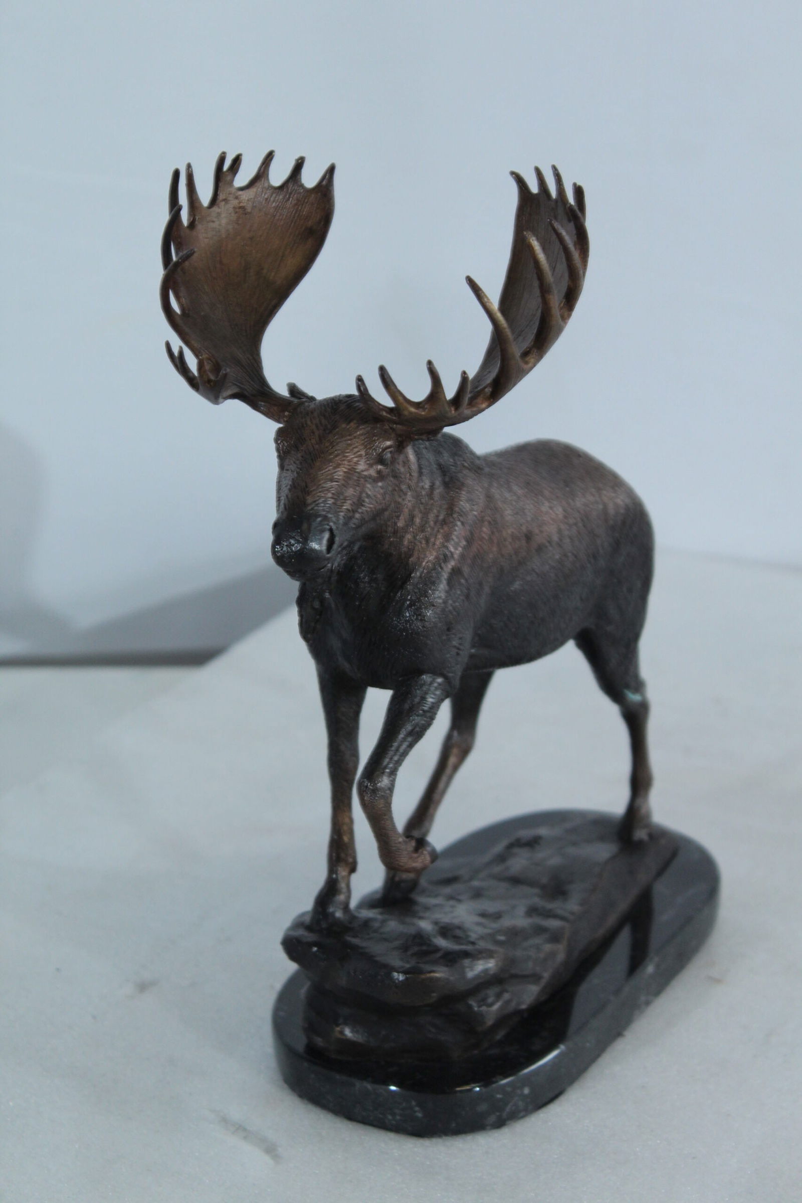 Bronze Moose Statue - Indoor/Outdoor Wildlife Sculpture,Wax Casting with Lifelike Detail, Moose - 11