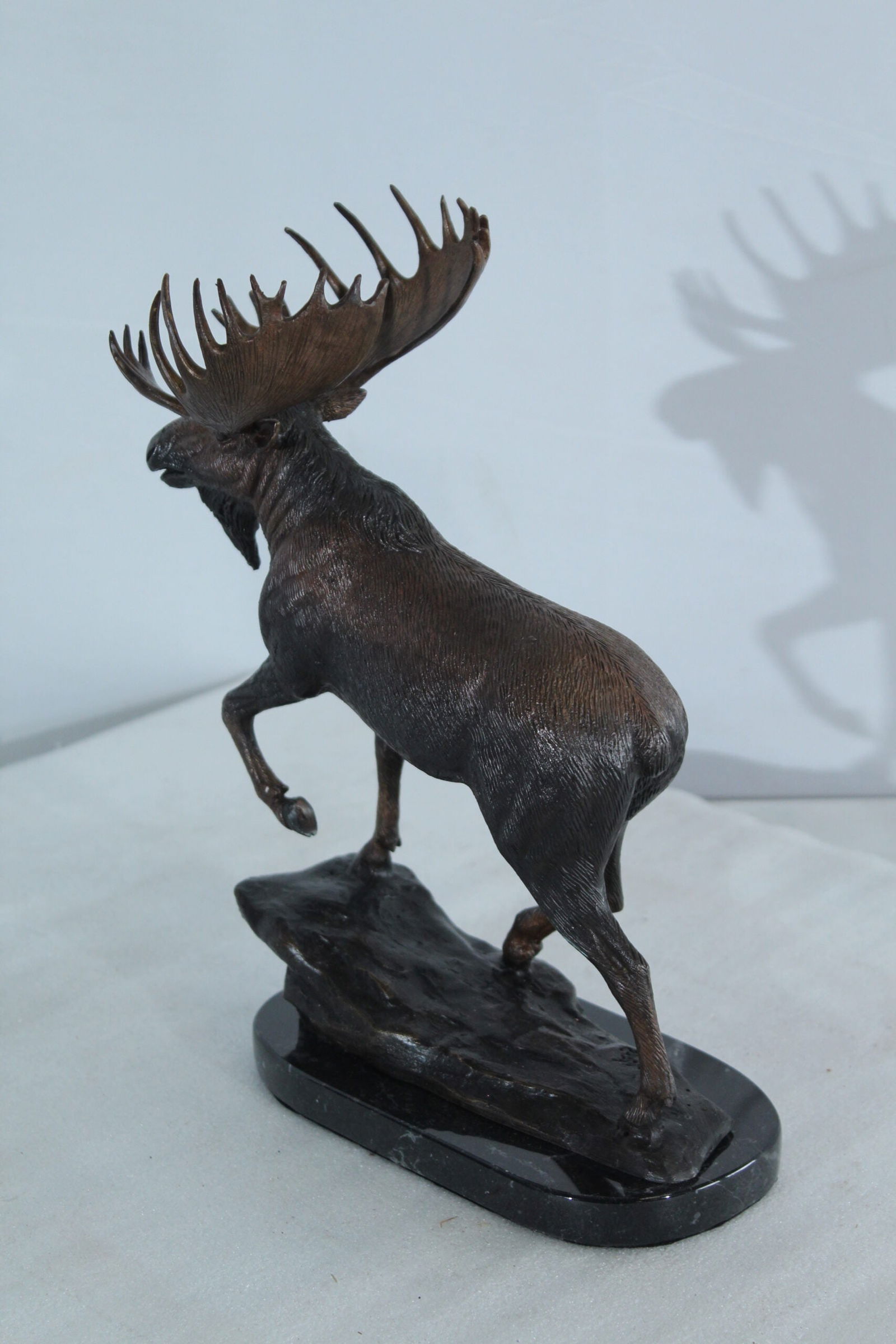 Bronze Moose Statue - Indoor/Outdoor Wildlife Sculpture,Wax Casting with Lifelike Detail, Moose - 3