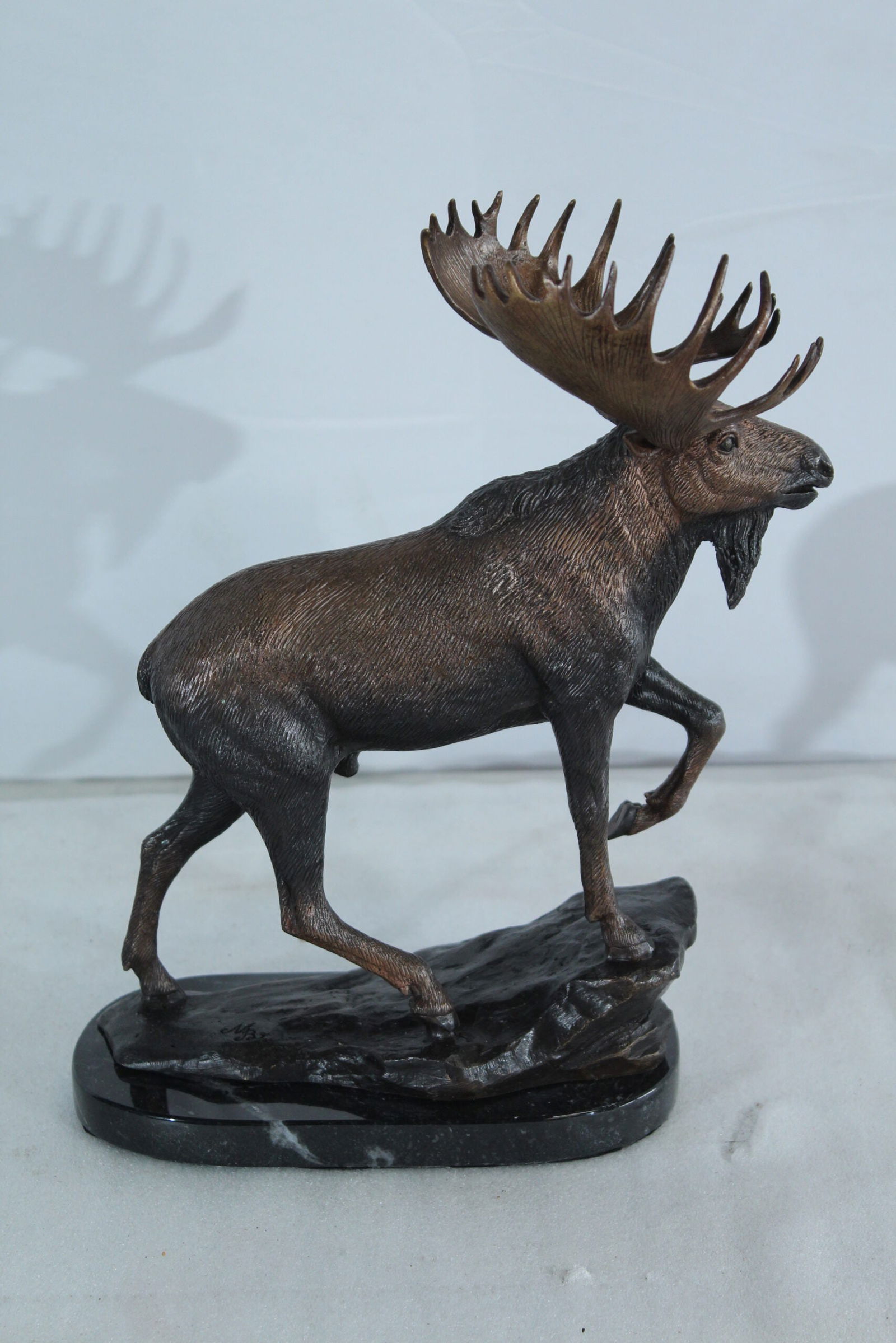Bronze Moose Statue - Indoor/Outdoor Wildlife Sculpture,Wax Casting with Lifelike Detail, Moose - 8