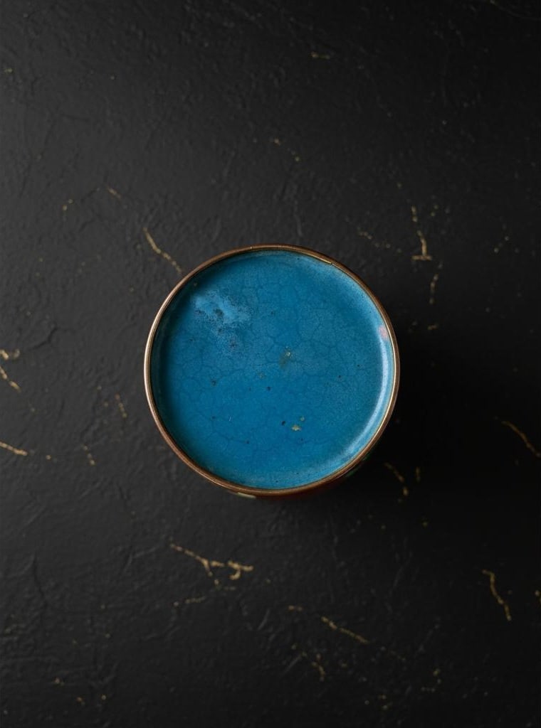 Red Cloisonne Enamel Vase with Birds & Flowers, Chinese Art, 8 1/8 Inch Tall - 6