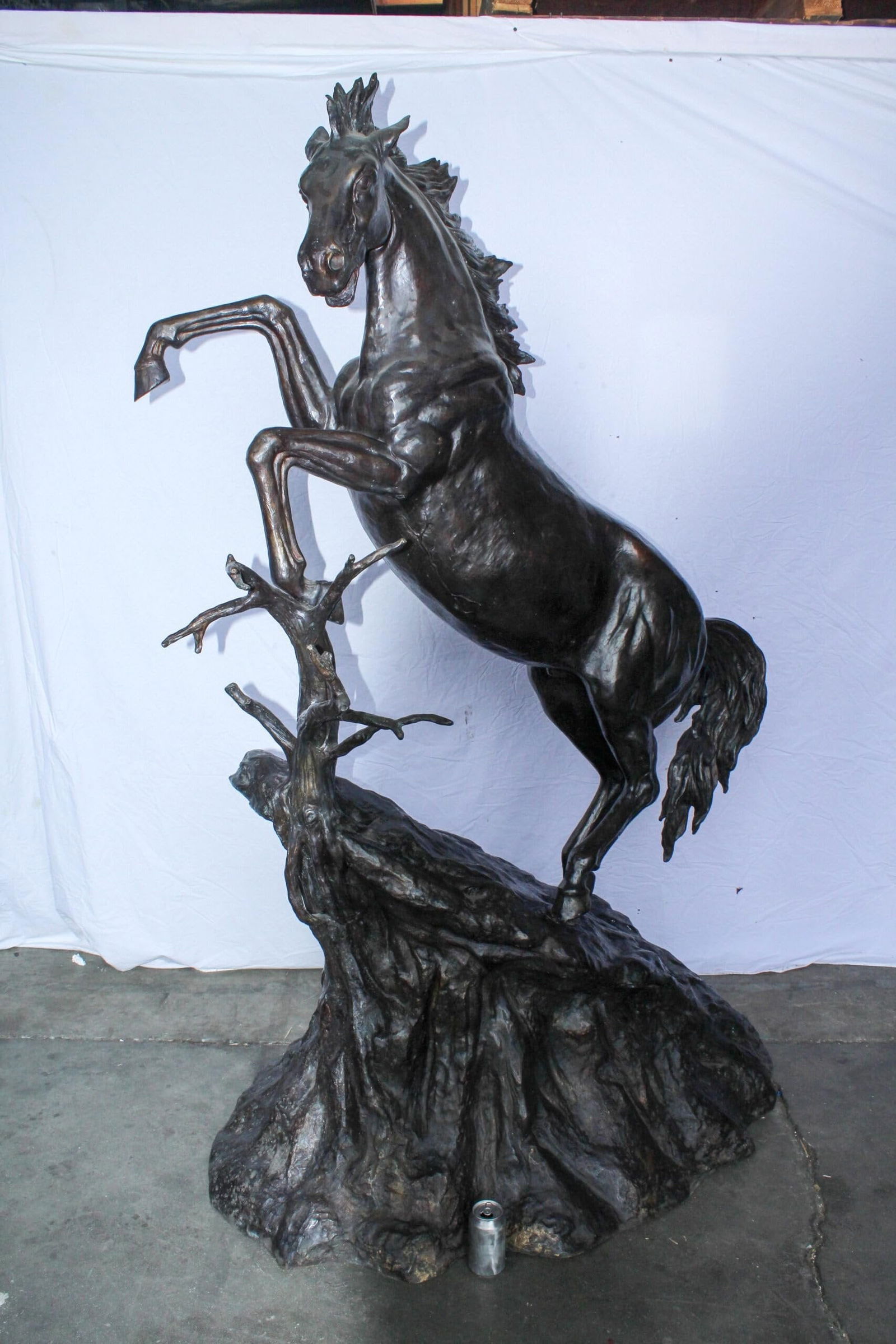 Life Size Bronze Rearing Horse Sculpture by J. Dagan 60" x 37" x 81"H - 3