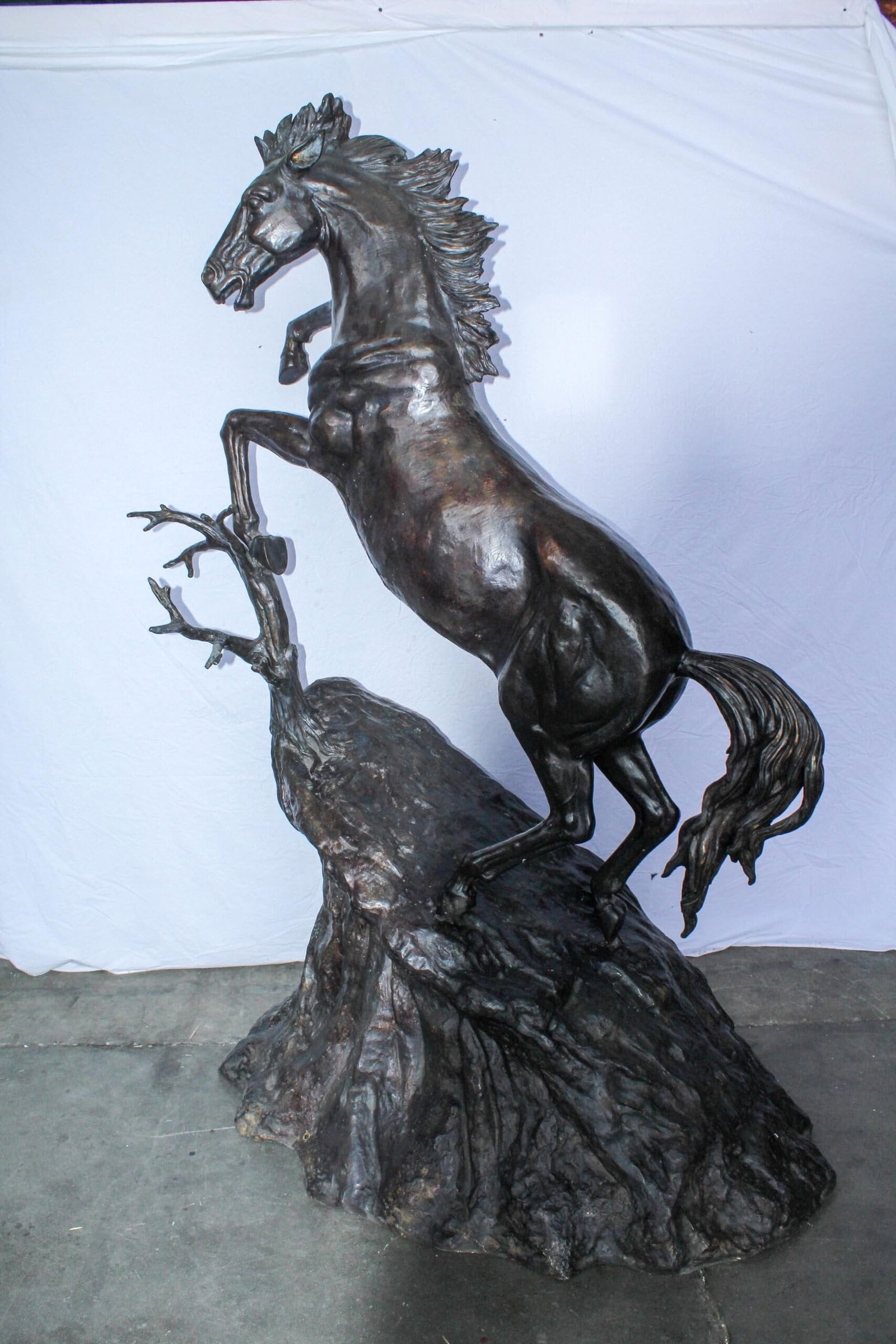 Life Size Bronze Rearing Horse Sculpture by J. Dagan 60" x 37" x 81"H - 5