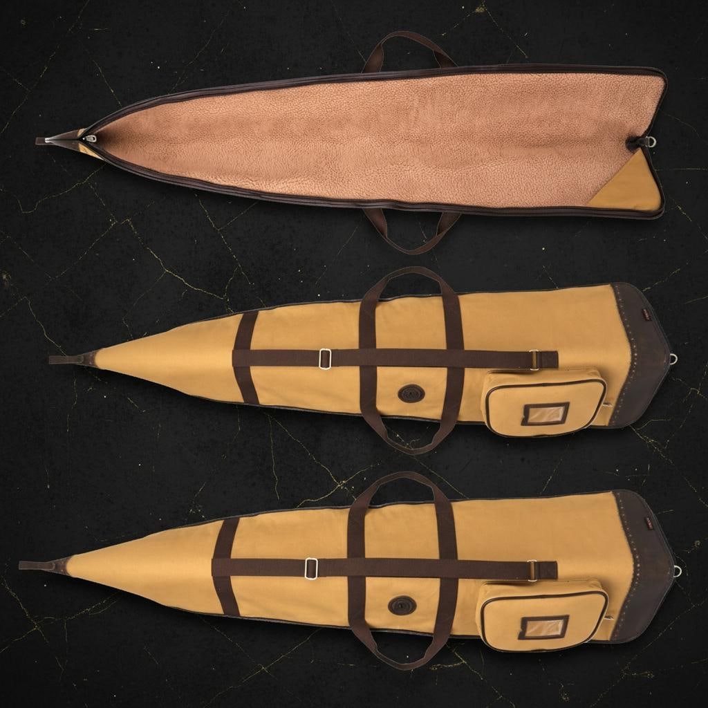 Padded Canvas and Leather Shotgun Case Gun Slip Bag with Adjustable Sling - 10