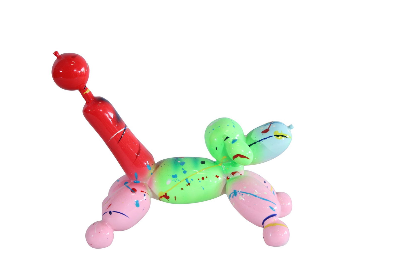 Resin Balloon Dog Statue –Colorful Indoor/Outdoor Pop Art Sculpture with Glossy Multicolor Finish,: Title:Resin Balloon Dog Statue –Colorful Indoor/Outdoor Pop Art Sculpture with Glossy Multicolor Finish, Playful Decorative Figurine for Kids Rooms, Homes, Art-Themed Collections 8" x 4" x