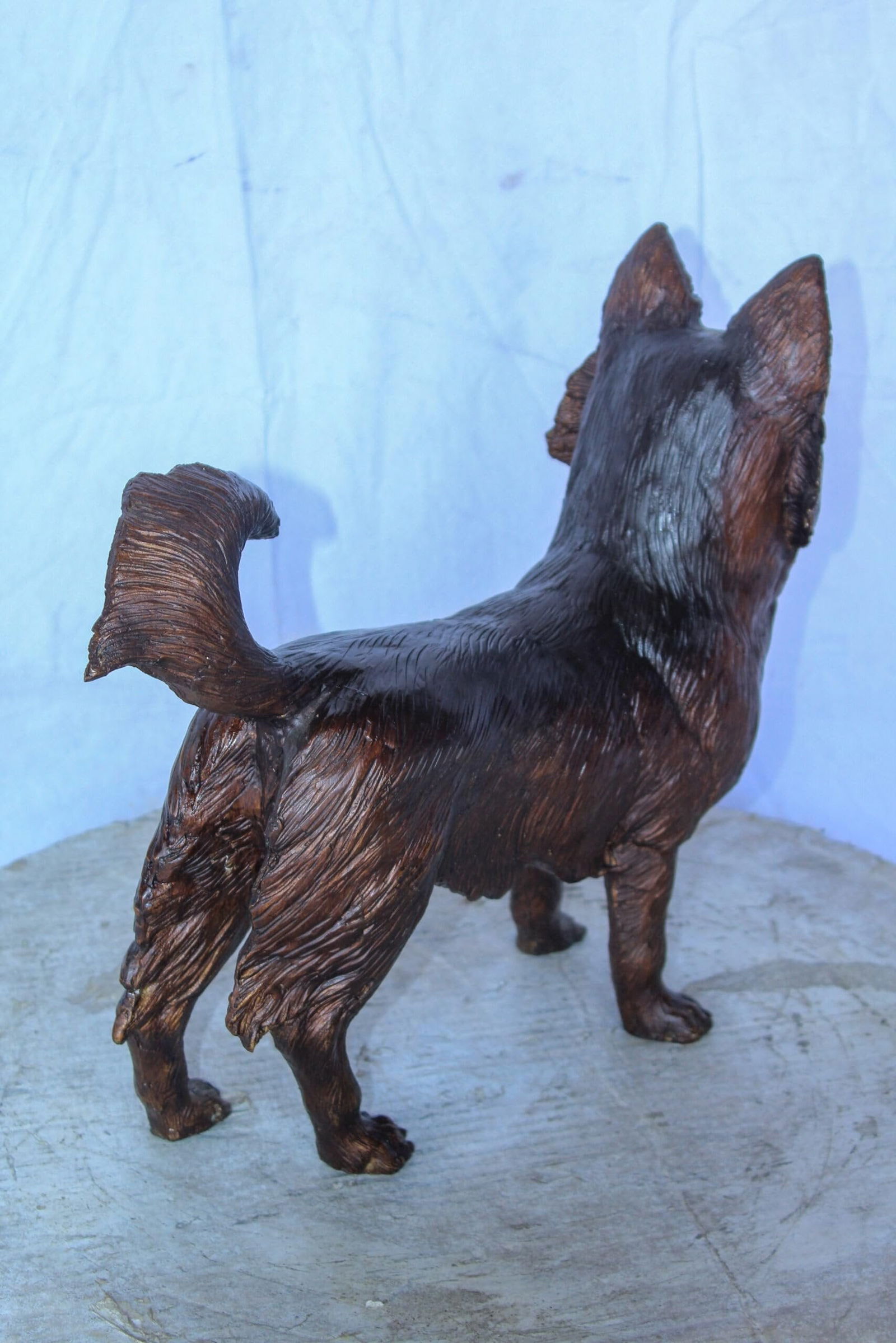 Pomeranian Dog Bronze Statue in a Graceful Standing Pose 18" x 6" x 14"H - 10