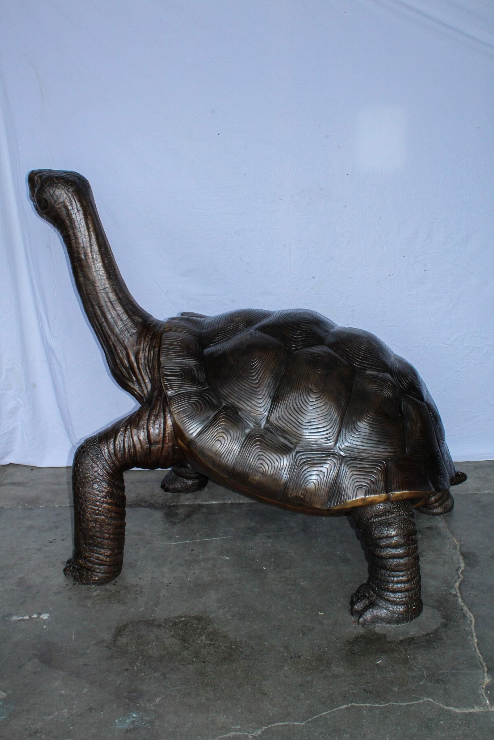 Giant Bronze Tortoise Statue with Detailed Textured Shell 66" x 41" x 59"H - 10