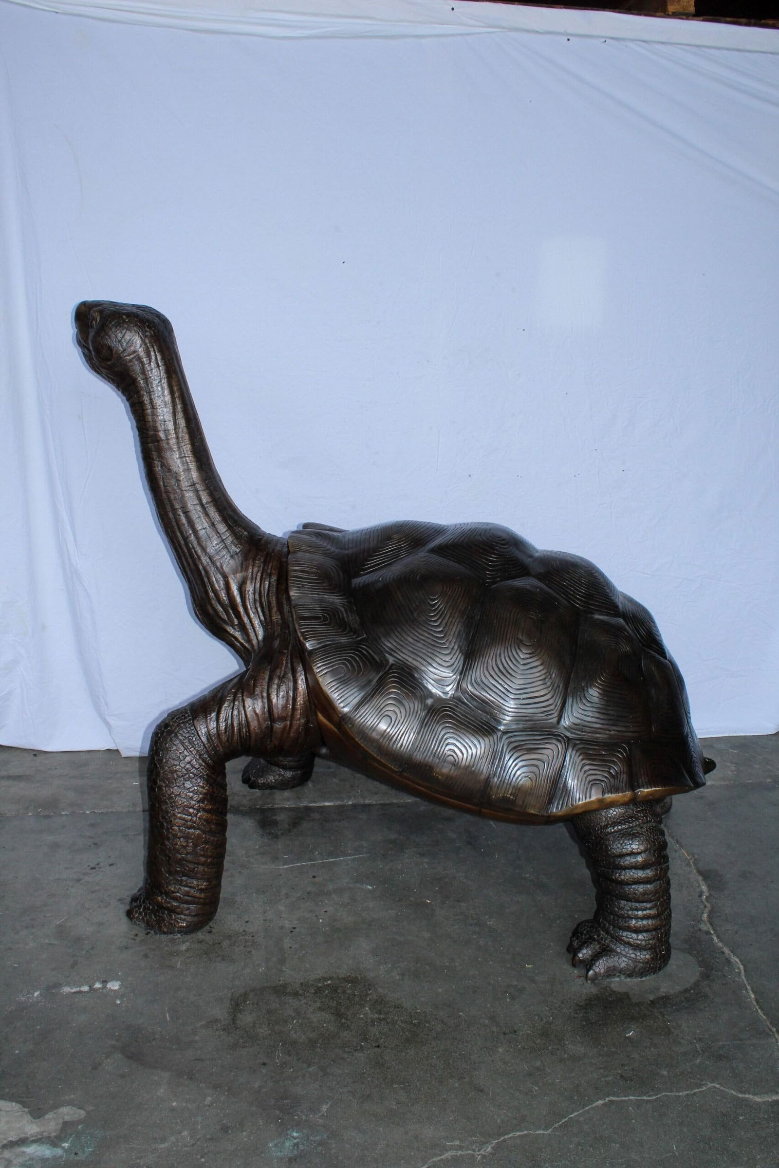 Giant Bronze Tortoise Statue with Detailed Textured Shell 66" x 41" x 59"H - 11