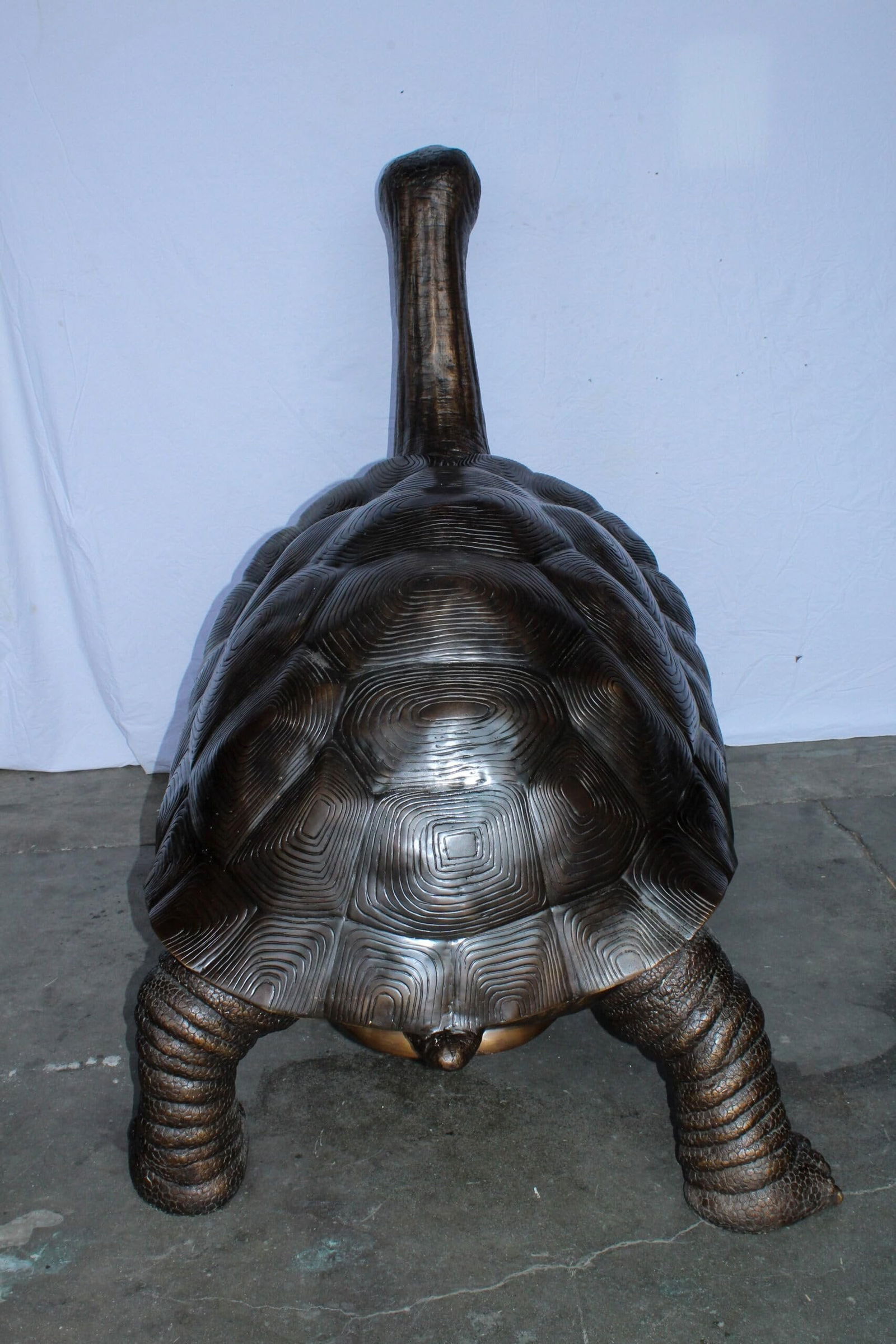Giant Bronze Tortoise Statue with Detailed Textured Shell 66" x 41" x 59"H - 8
