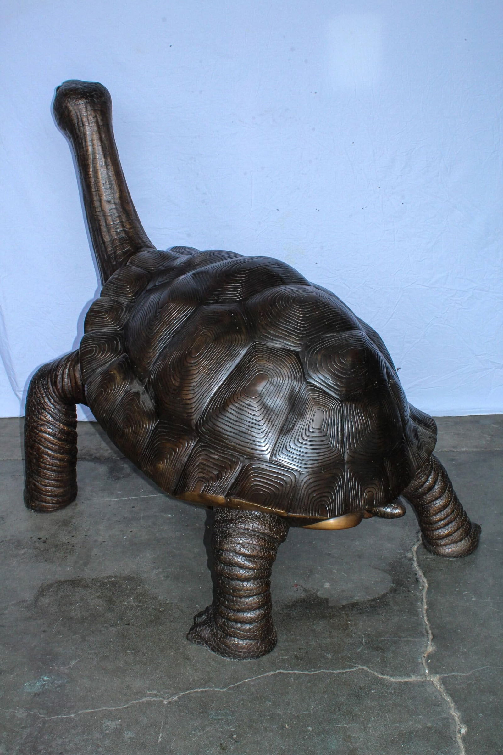 Giant Bronze Tortoise Statue with Detailed Textured Shell 66" x 41" x 59"H - 9