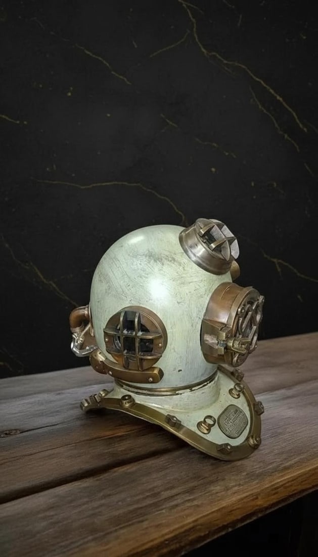 Mark V U.S Navy Deep Sea Diving Helmet Antique Style Steel & Aluminum Reproduction - 4