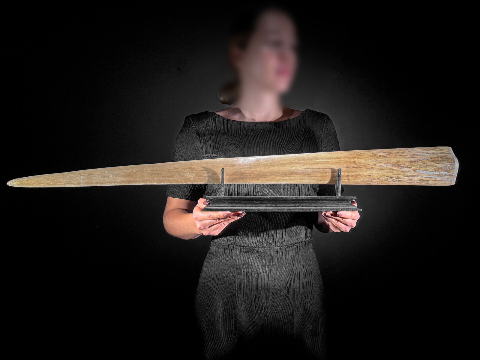 An extra large carved swordfish rostrum - Dragon tiger carving - 3