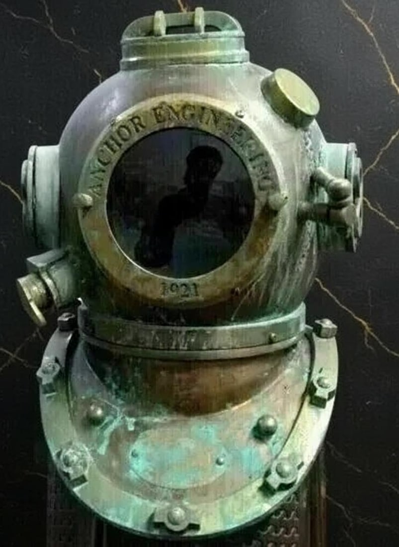 Mark V US Navy Style Diving Helmet 18" Full Size Antique Copper Finish Collectible - 2