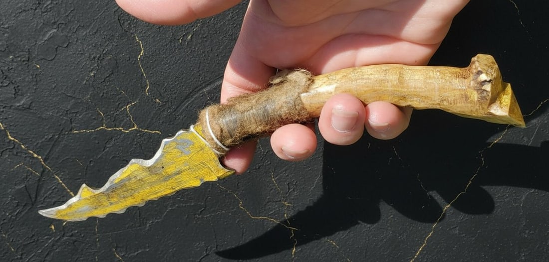 Antique Apache Belt Knife with Stag Bone Handle ca 1930 Native American Museum Piece - 2