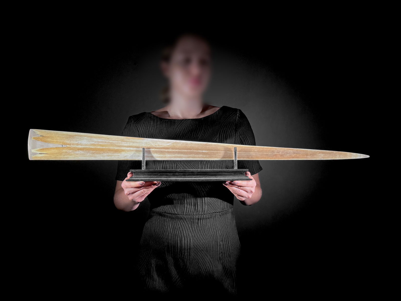 Impressive engraved swordfish rostrum - Dragon Phoenix motif - 2