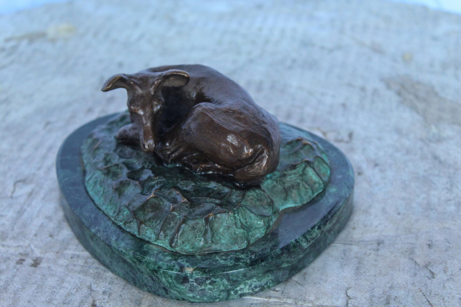 Deer Lazy Days, Small Bronze Statue Signed by Robert Beeler 6" x 7" x 3"H - 10