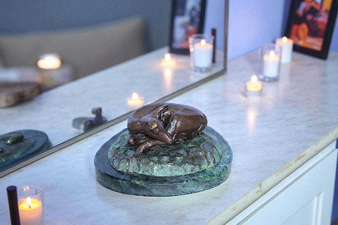 Deer Lazy Days, Small Bronze Statue Signed by Robert Beeler 6" x 7" x 3"H - 2