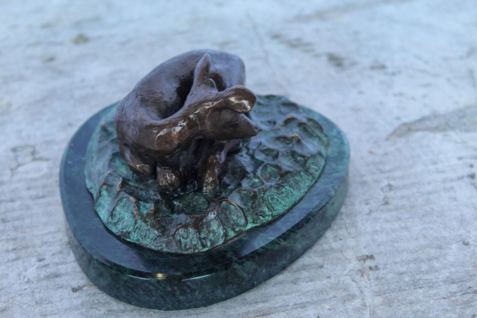 Deer Lazy Days, Small Bronze Statue Signed by Robert Beeler 6" x 7" x 3"H - 6