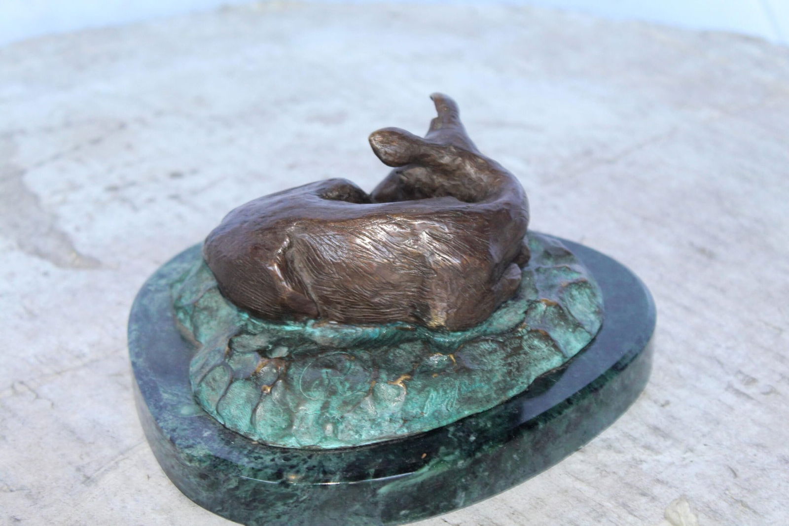 Deer Lazy Days, Small Bronze Statue Signed by Robert Beeler 6" x 7" x 3"H - 8