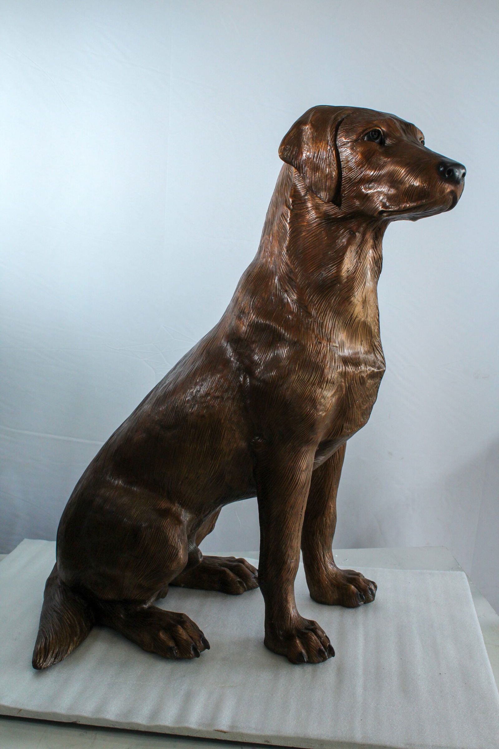 Bronze Labrador Retriever Statue - Life-Size Indoor/Outdoor Dog Sculpture,Wax Casting, Realistic - 2