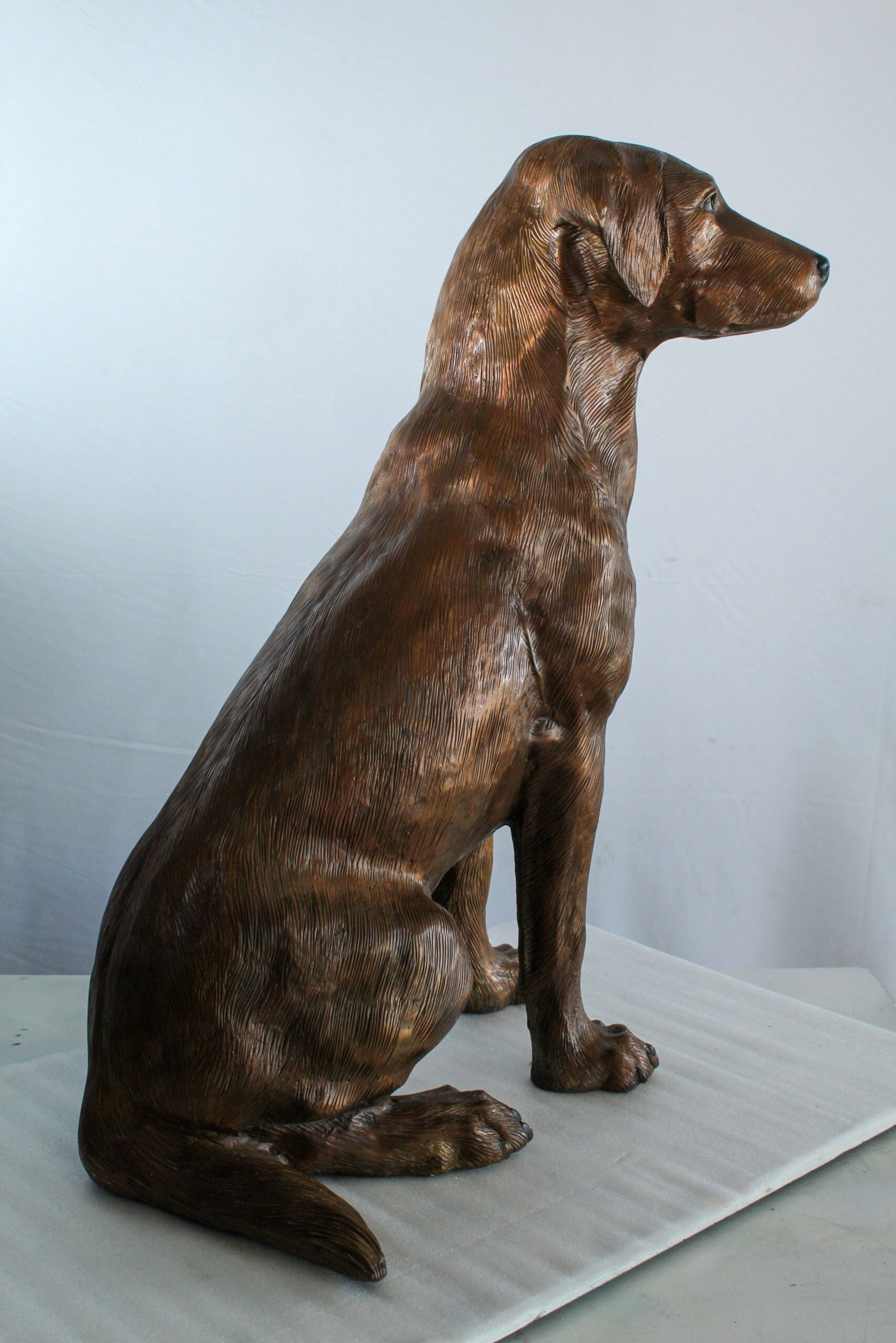 Bronze Labrador Retriever Statue - Life-Size Indoor/Outdoor Dog Sculpture,Wax Casting, Realistic - 3
