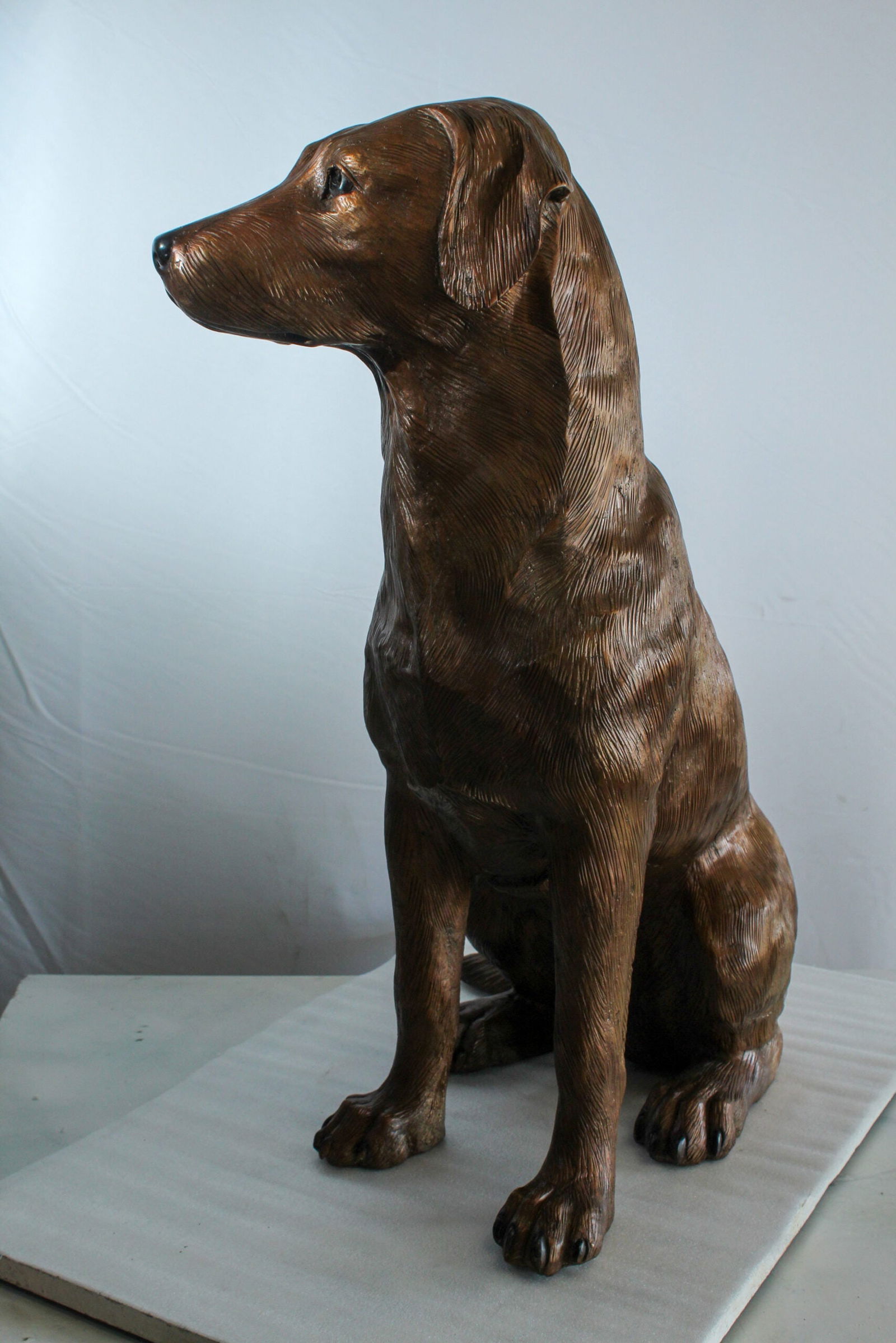 Bronze Labrador Retriever Statue - Life-Size Indoor/Outdoor Dog Sculpture,Wax Casting, Realistic - 7