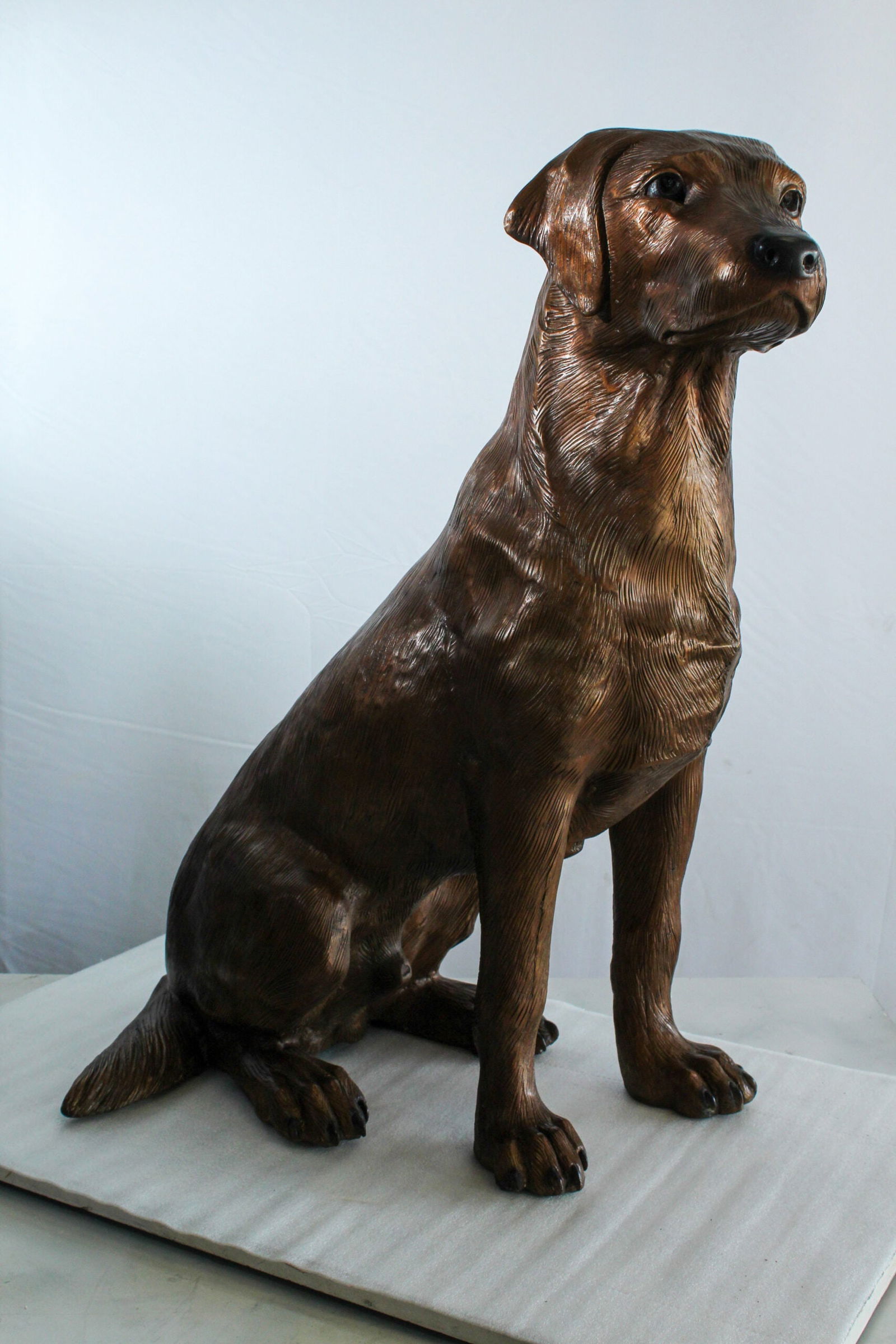 Bronze Labrador Retriever Statue - Life-Size Indoor/Outdoor Dog Sculpture,Wax Casting, Realistic - 9
