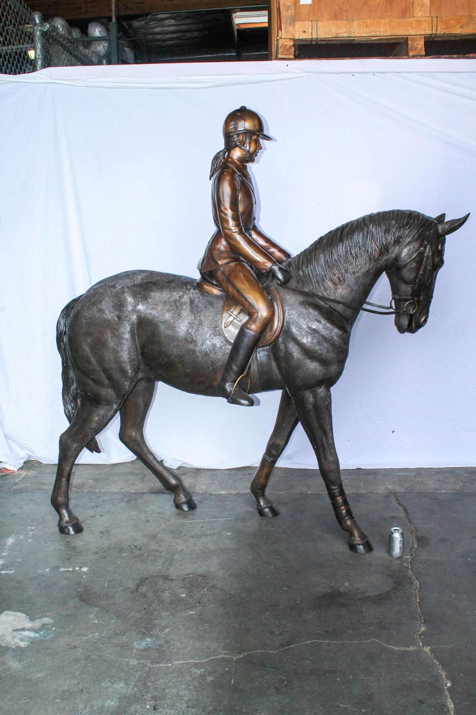 Life Size Bronze Horse and Rider Sculpture Equestrian Art 77" x 31" x 79"H - 5
