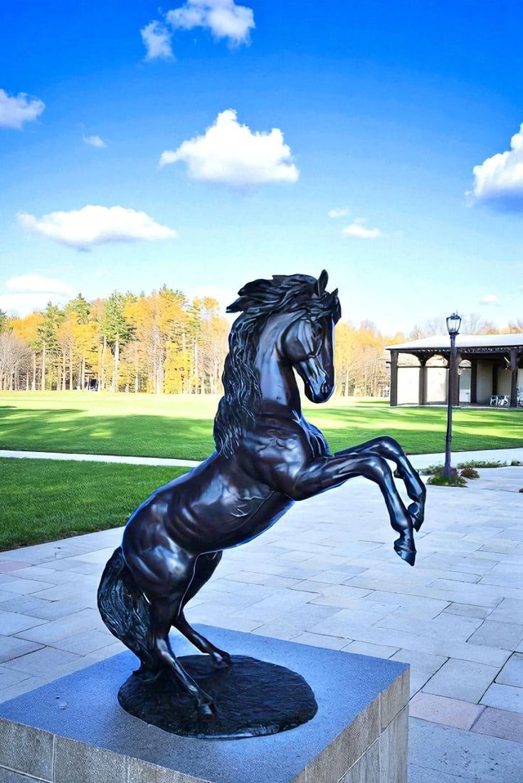 Quarter Horse Rearing, Life Size Bronze Statue, Equestrian Art 72" x 34" x 83"H - 2