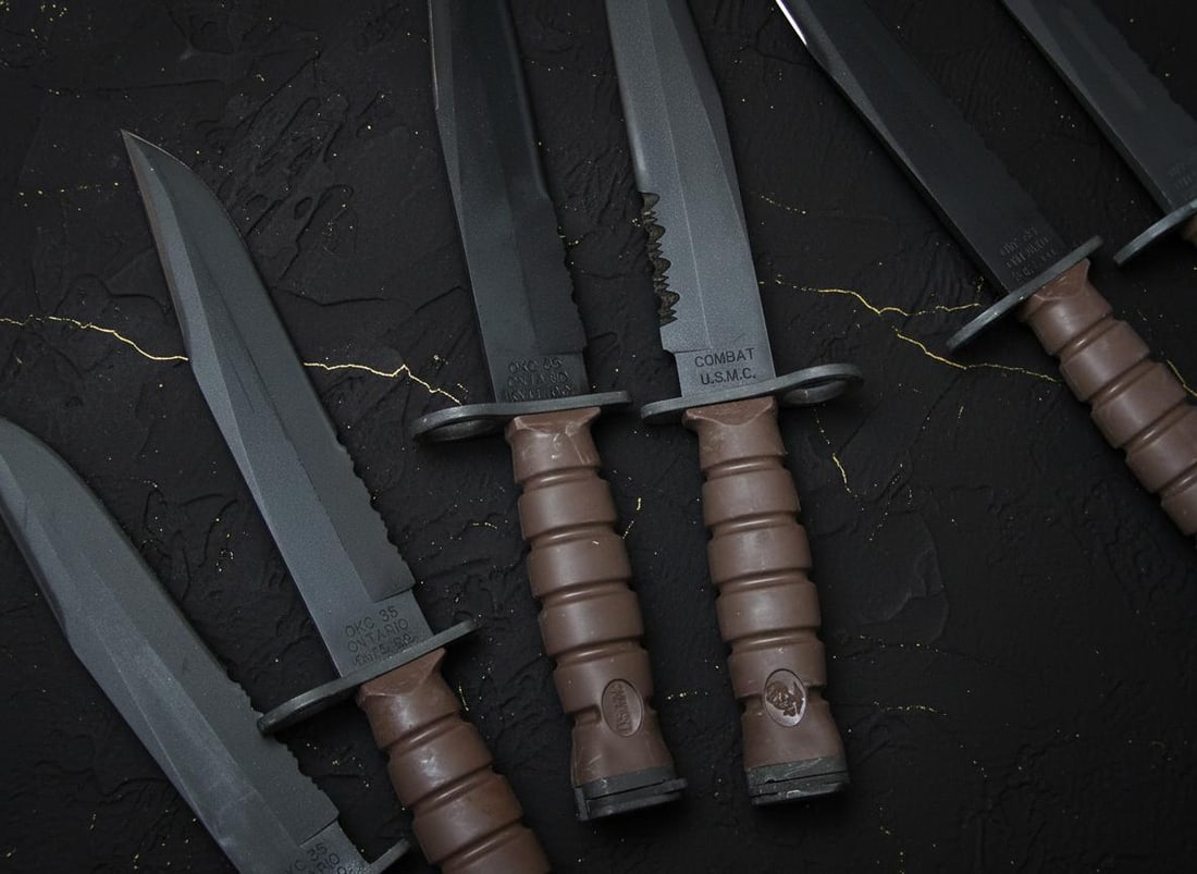 1 Genuine USMC OKC-3S Bayonet Knife Ontario Knife Co USA Made Surplus with MOLLE Sheath (1 of 8)