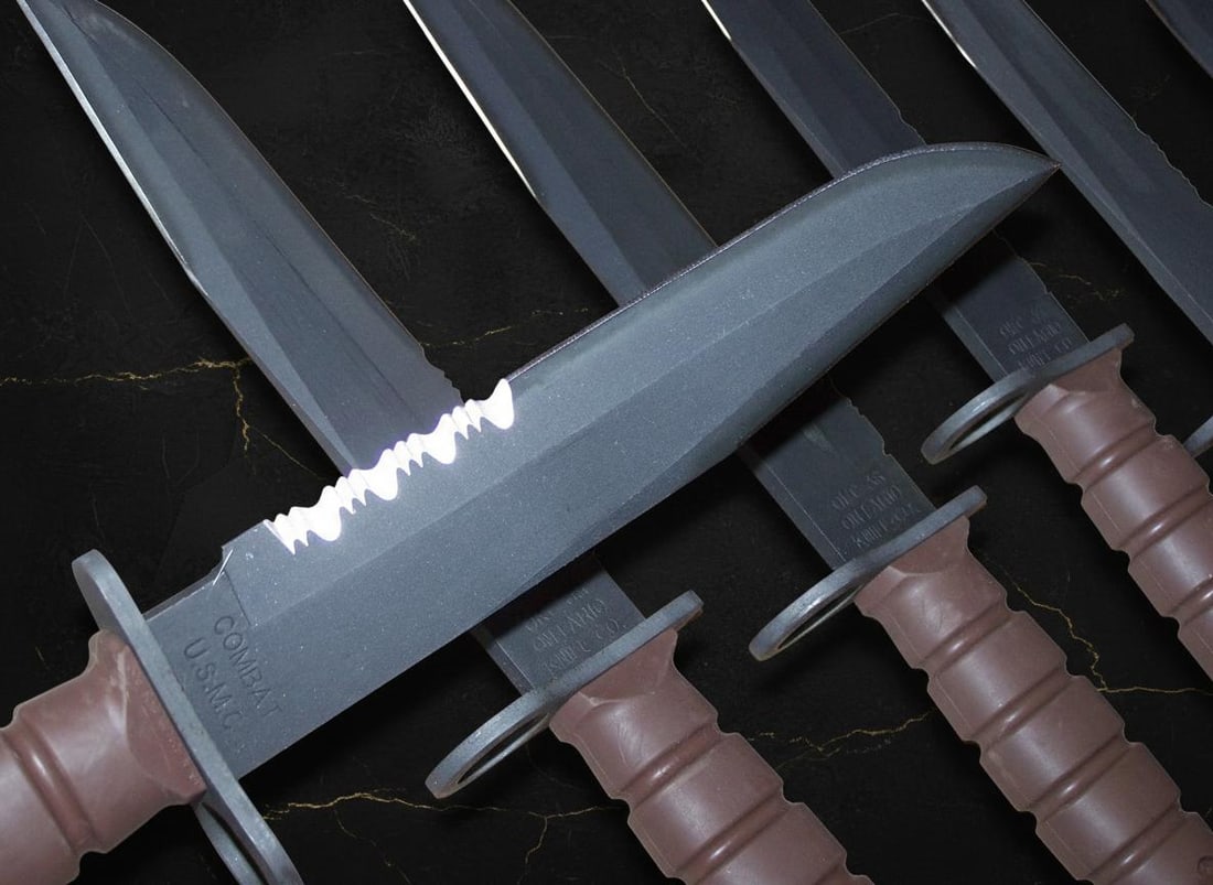 1 Genuine USMC OKC-3S Bayonet Knife Ontario Knife Co USA Made Surplus with MOLLE Sheath - 3