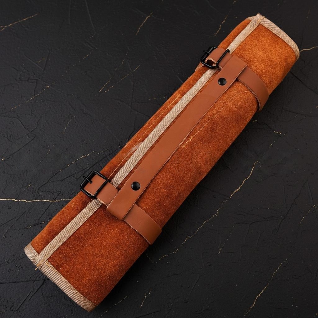 Hand Forged 5-Piece Damascus Steel Knife Set, Custom Kitchen Chef Knives with Sheath - 5