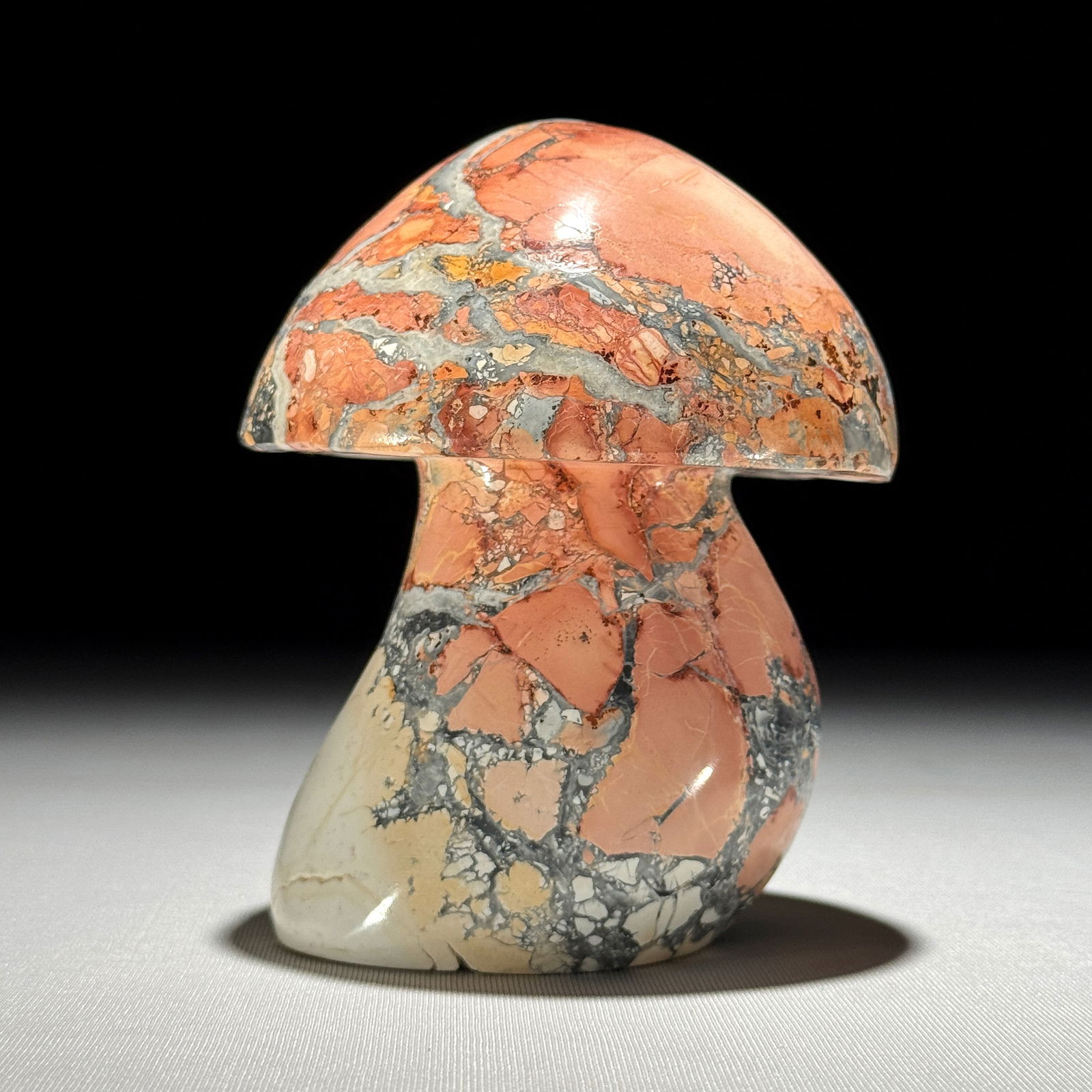 Stunning set of 3 crystallized Maligano Jasper mushrooms - 3