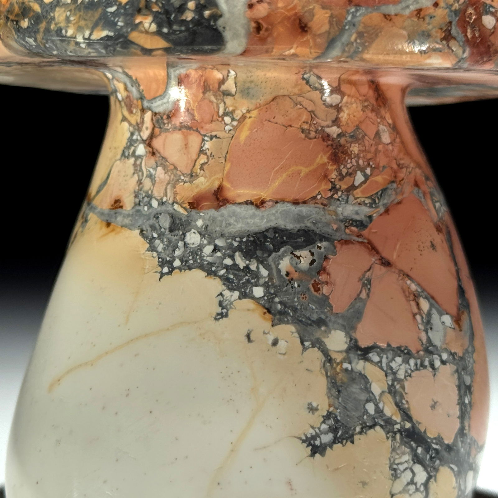 Stunning set of 3 crystallized Maligano Jasper mushrooms - 5