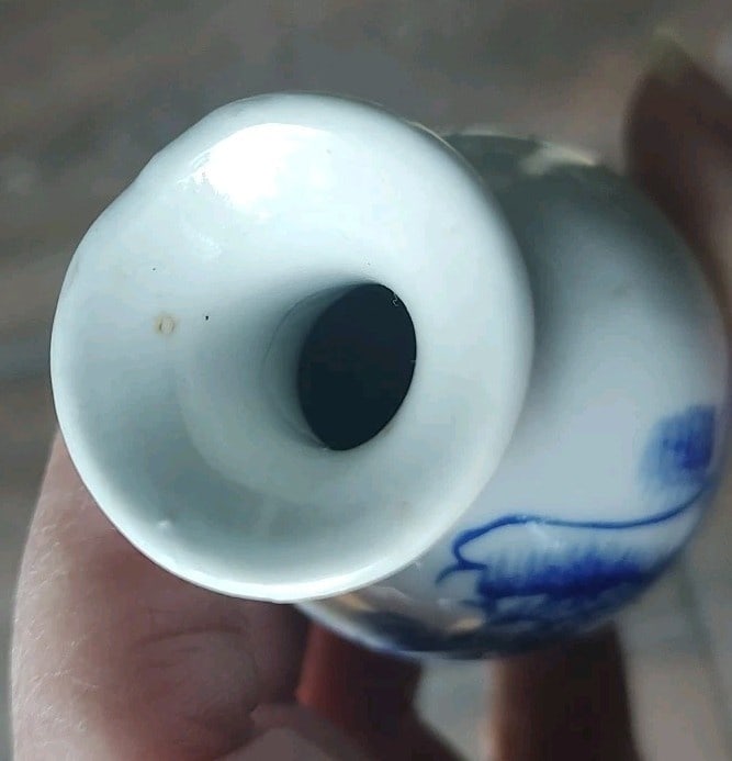 Set of 6 Antique Chinese Blue & White Porcelain Vases Miniature Landscape 3.5" - 10