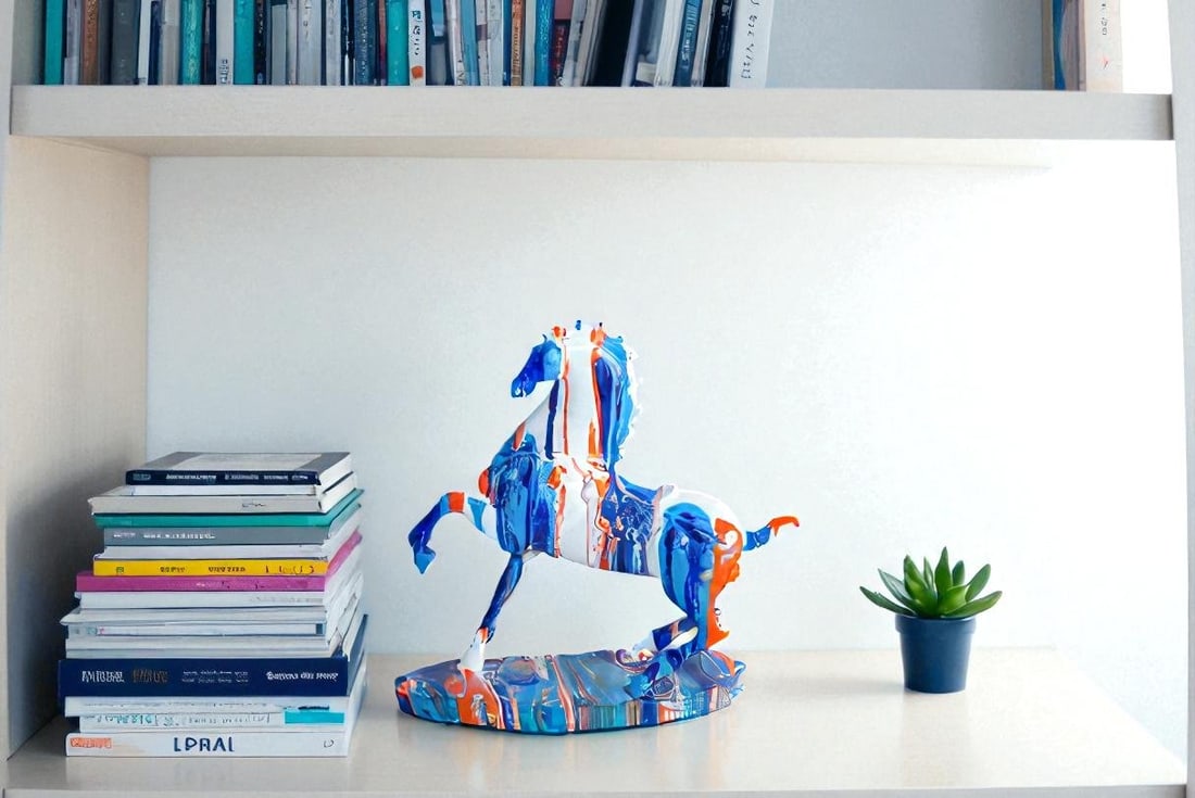 Modern Color Splash Horse Statue Tabletop Home Decor 13" x 6" x 13"H - 4