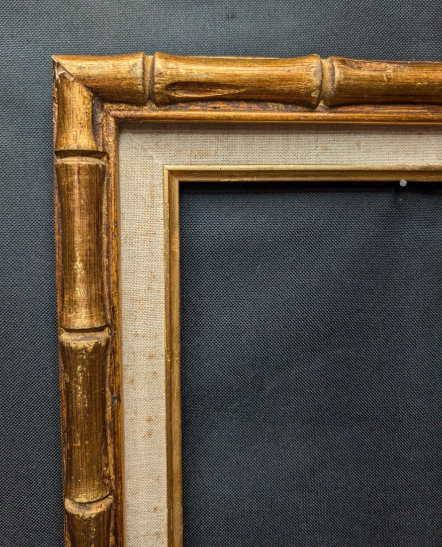 Vintage Hollywood Regency Picture Frame Carved Bamboo Style Gilt Wood 8.5x11.5 - 2