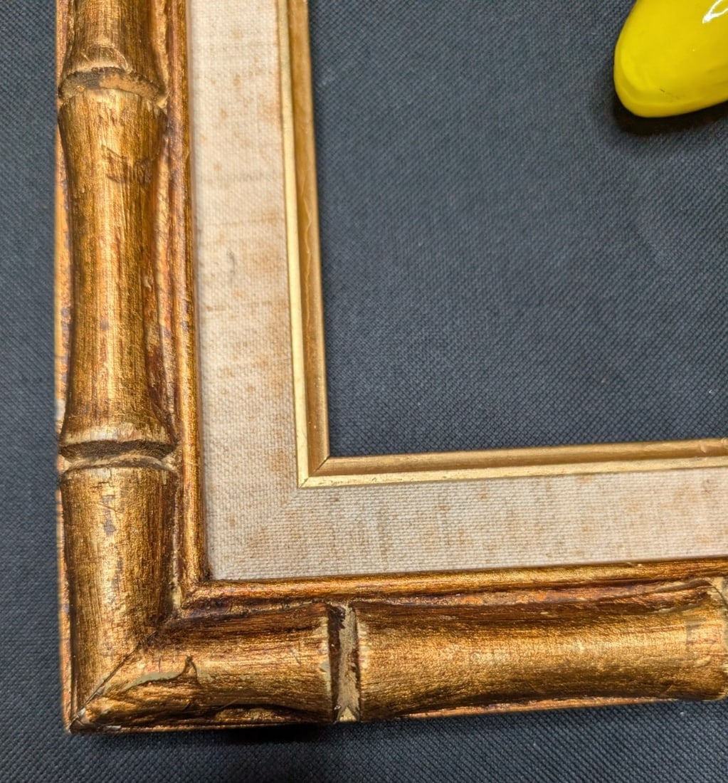 Vintage Hollywood Regency Picture Frame Carved Bamboo Style Gilt Wood 8.5x11.5 - 5