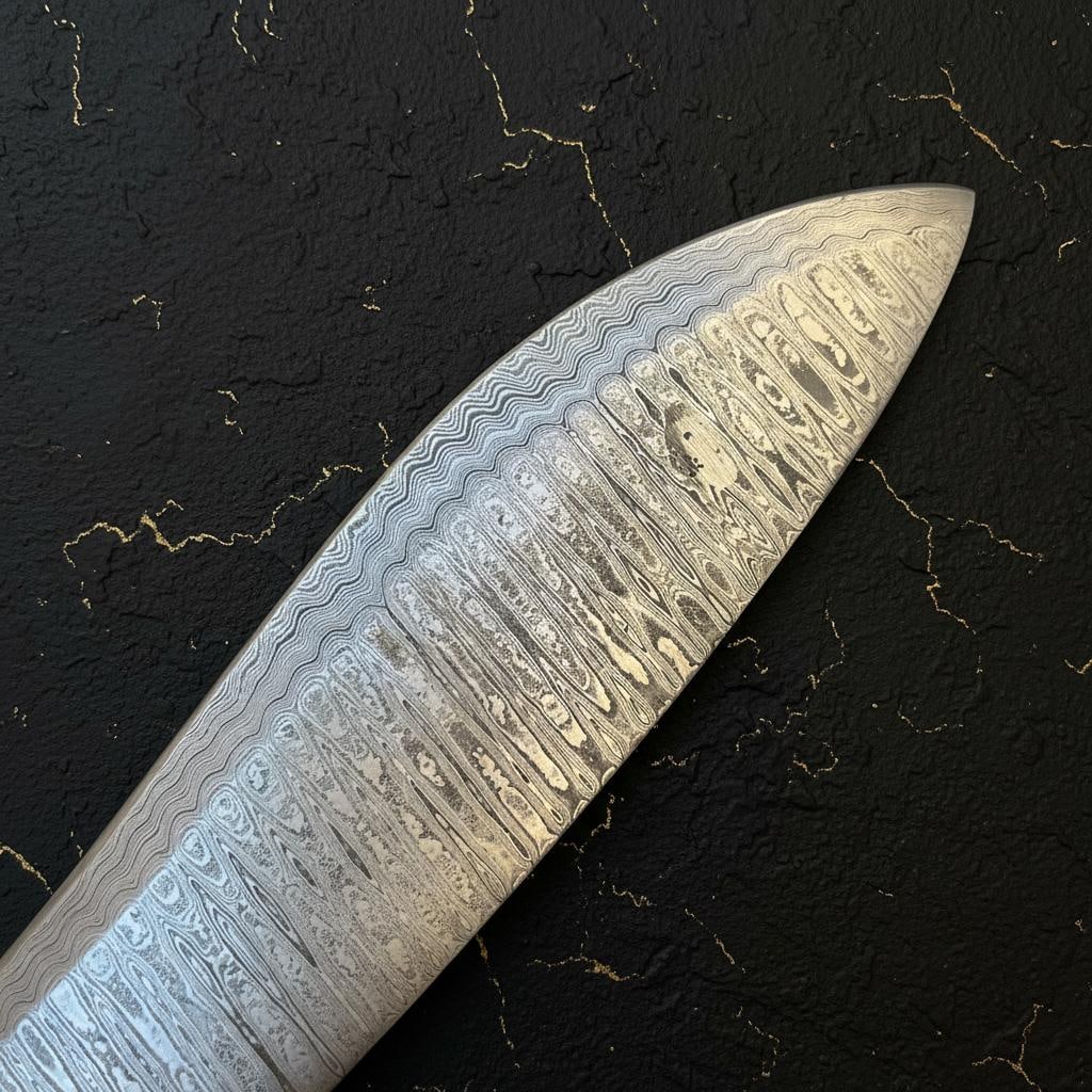 18" Handmade Damascus Steel Kukri Bowie Hunting Knife with Leather Sheath - 12