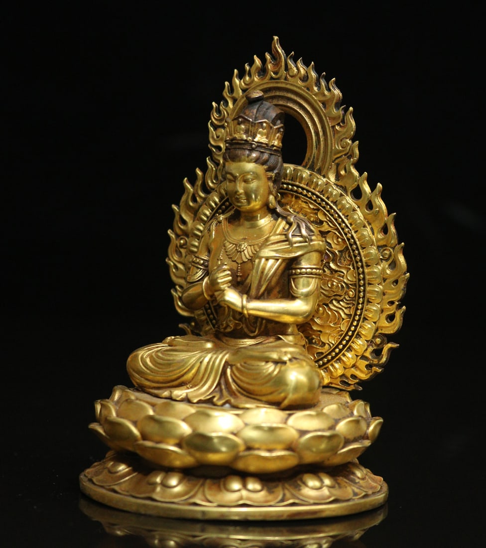 Gilt Gold Beonze Buddha Statue - 2