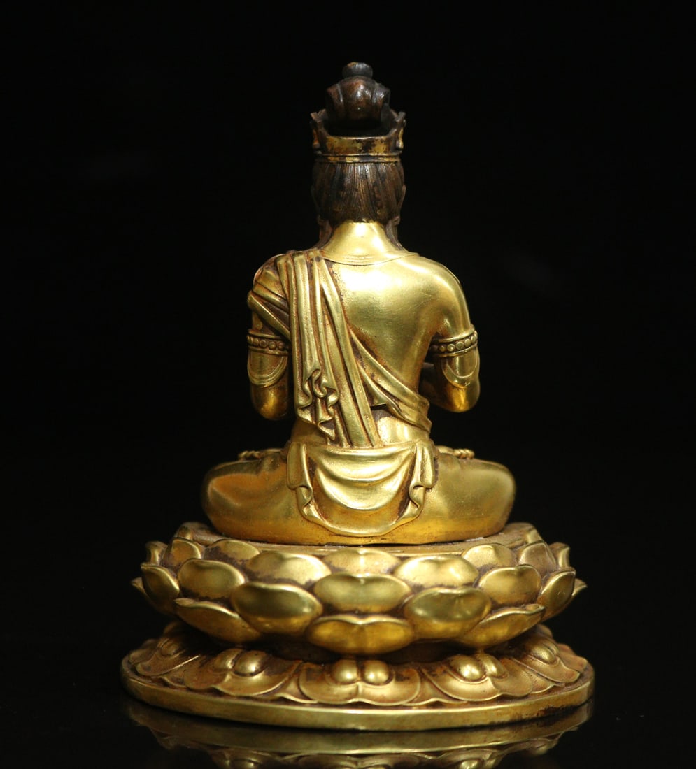 Gilt Gold Beonze Buddha Statue - 4