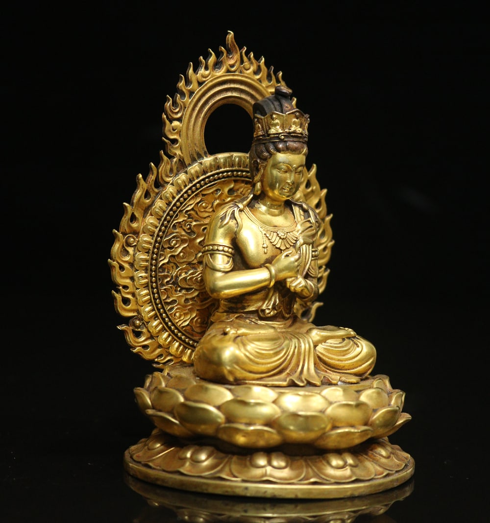 Gilt Gold Beonze Buddha Statue - 6