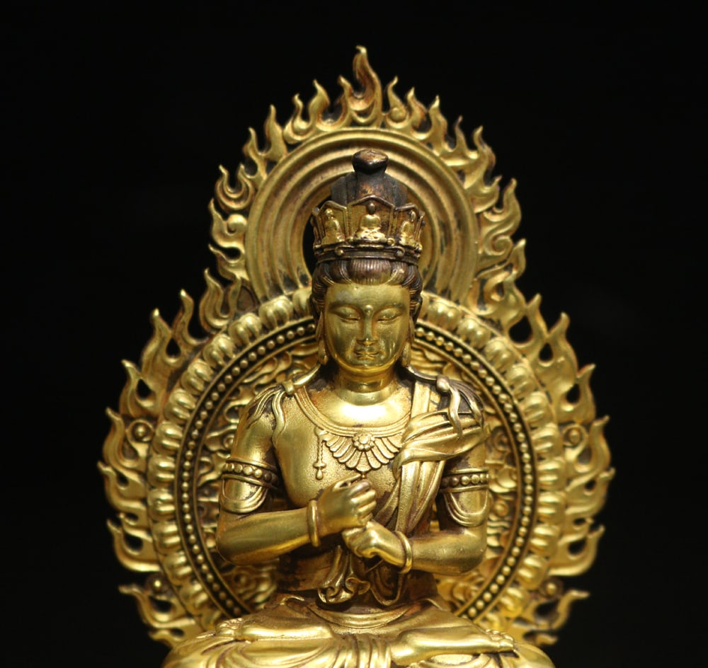 Gilt Gold Beonze Buddha Statue - 7