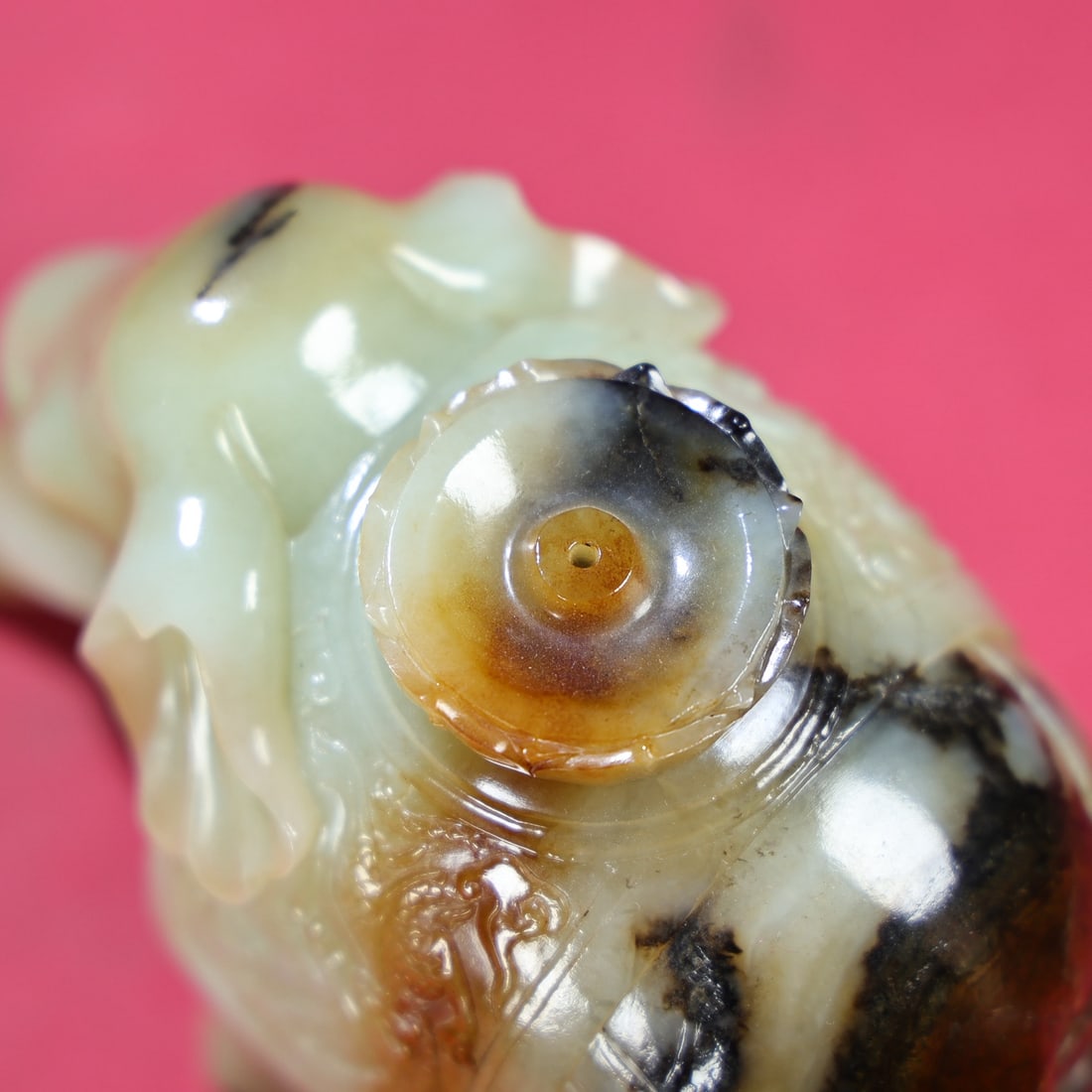 A Pair Hetian Jade Elephant Candlestick Statue - 4