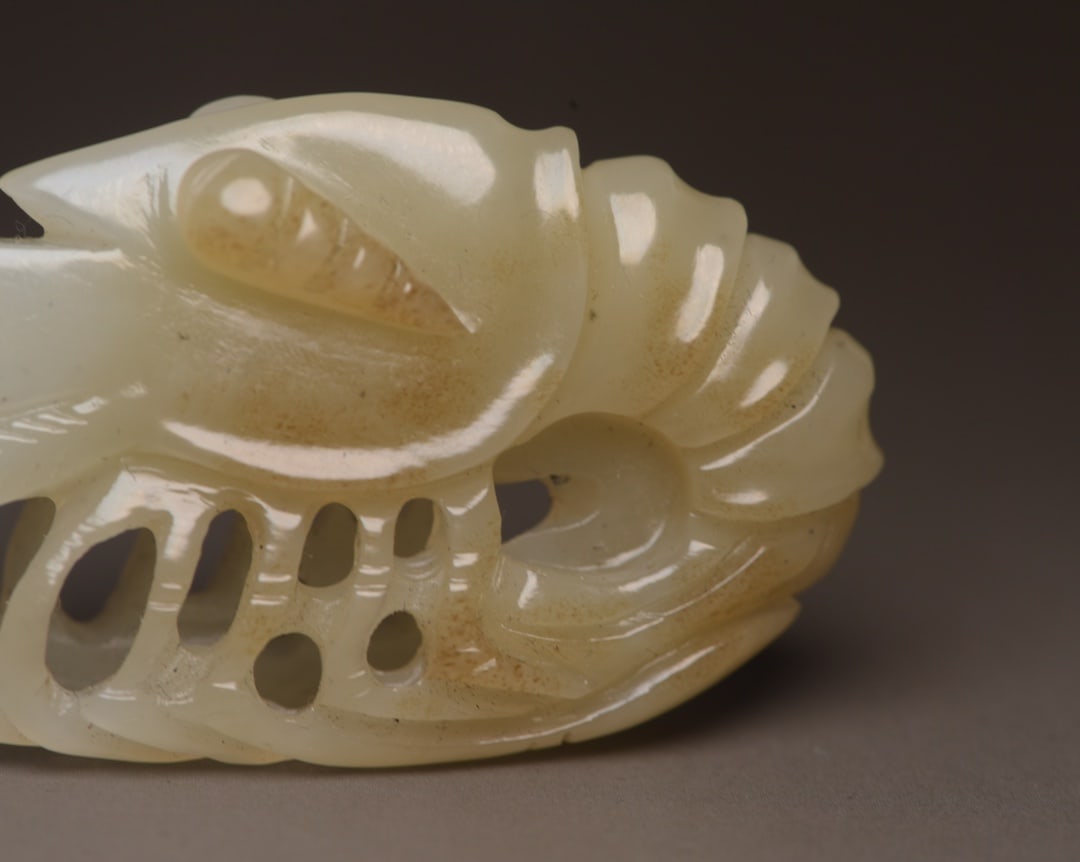 Hetian Jade Hand-carved Pendant - Lobster - 8