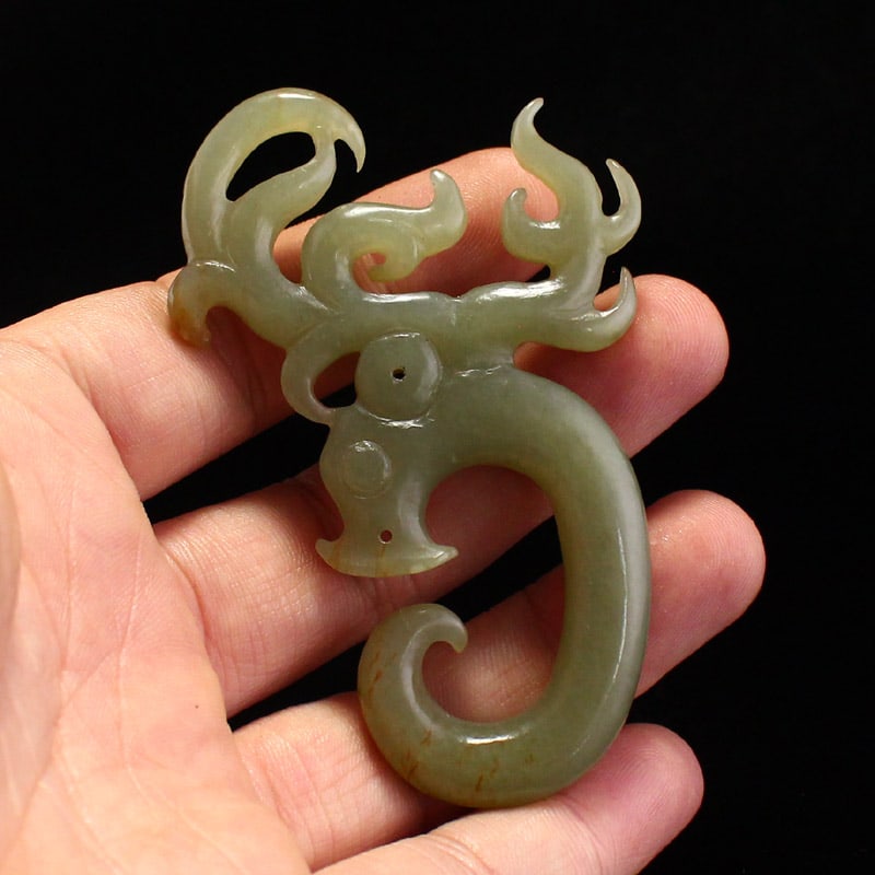 Hetian Jade Pendant - Deer - 8
