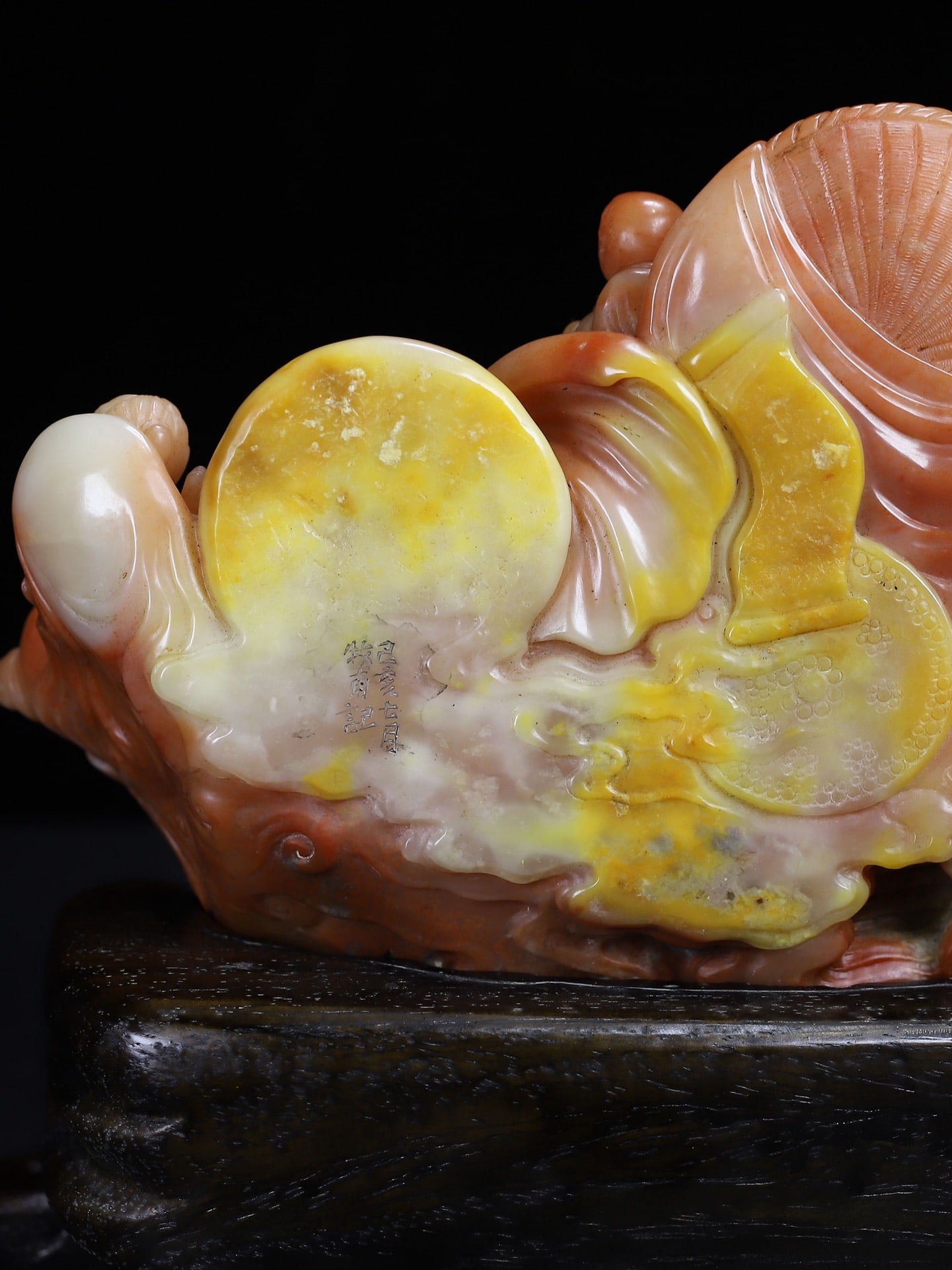 Natural Shoushan Stone Hand-carved Elephant & Kids Statue - 10