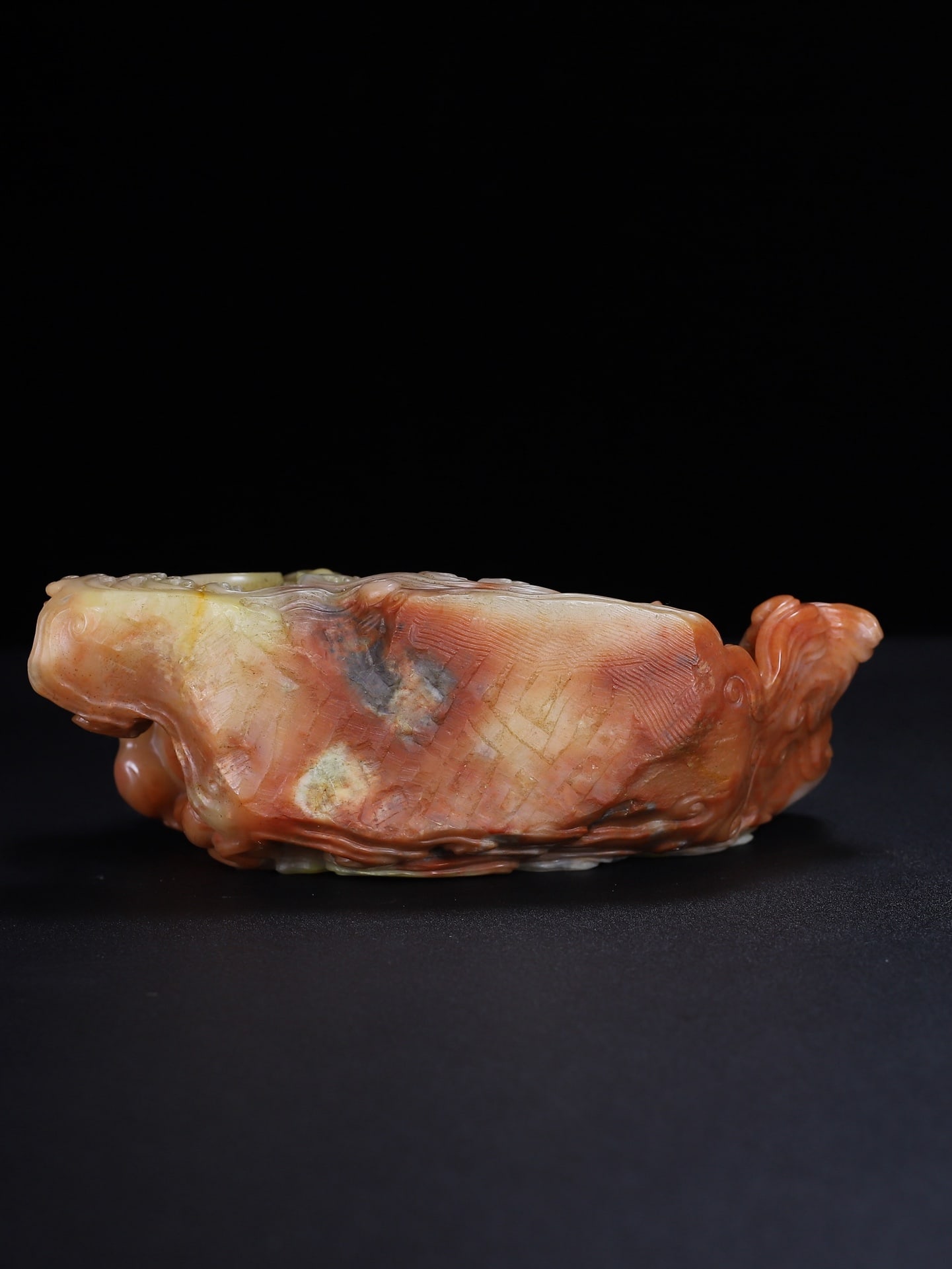 Natural Shoushan Stone Hand-carved Elephant & Kids Statue - 13