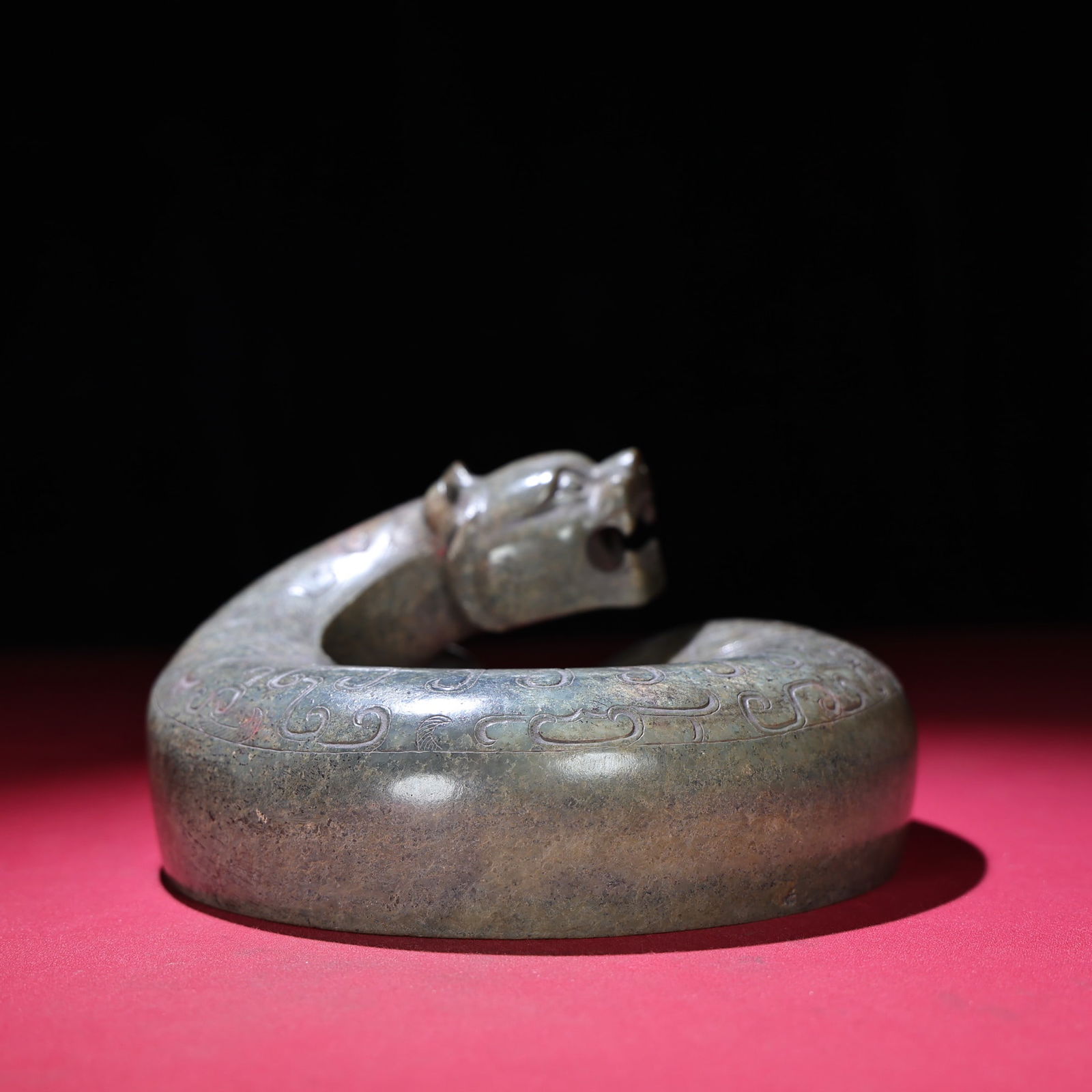 Hetian Jade Statue - Dragon,Old - 4