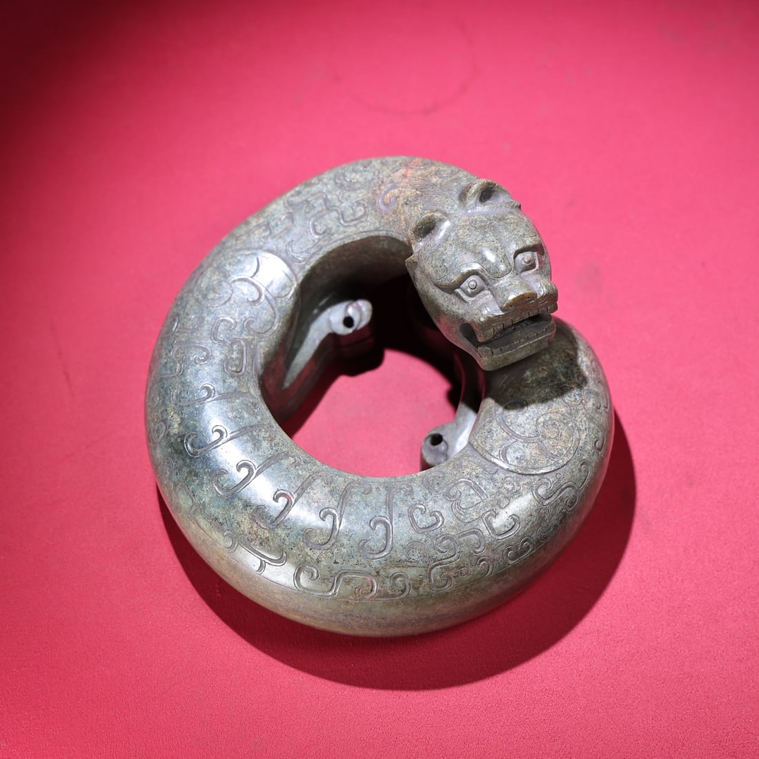 Hetian Jade Statue - Dragon,Old - 9